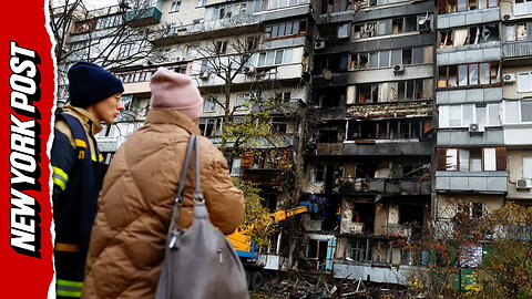 Residents rush out of apartment building as Russian attack on Kyiv kills three, injures 29