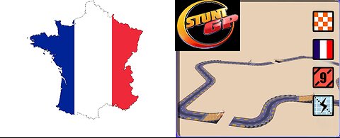 Stunt GP Remastered - Mini Map of France - Mini carte de France (Jeu vidéo de course)