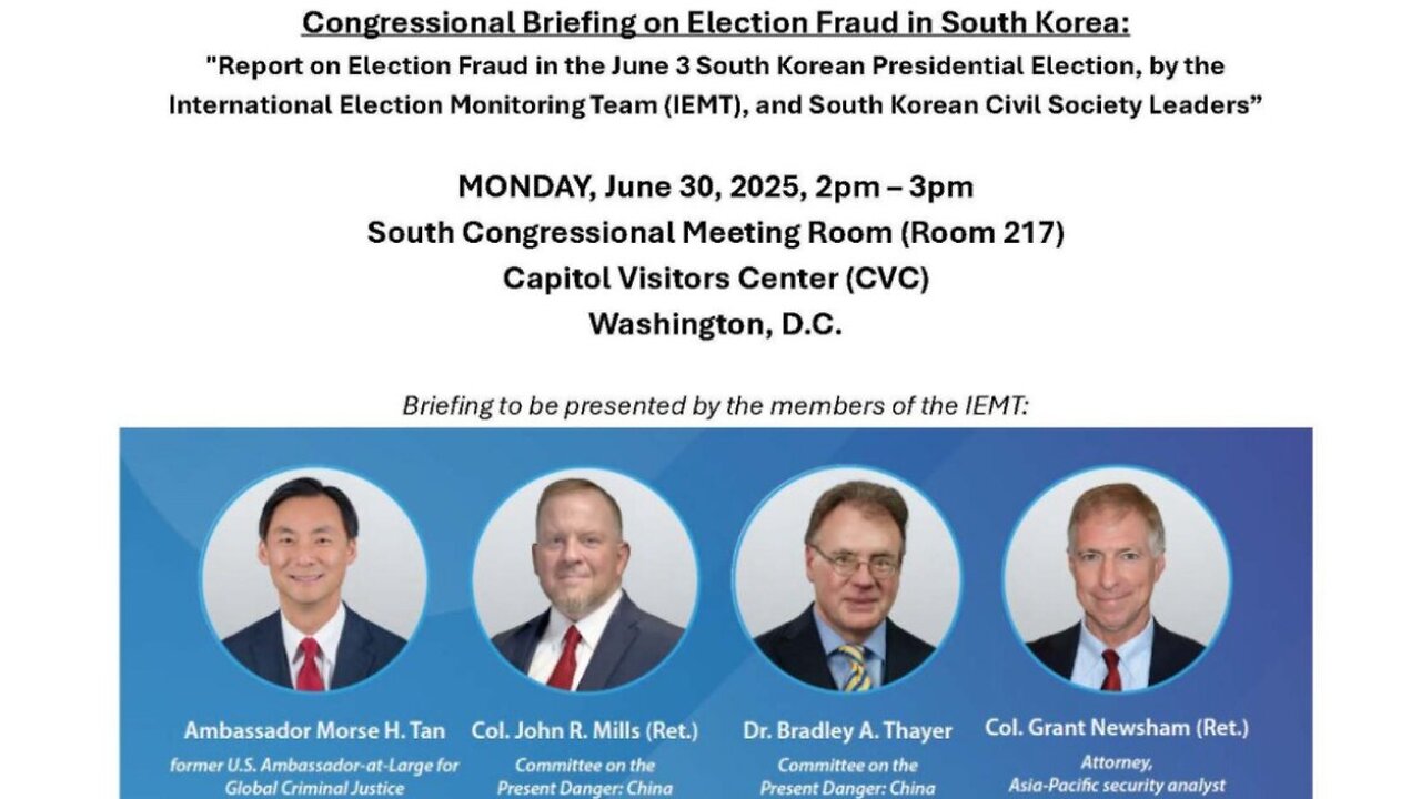LIVE: Congressional Briefing on Election Fraud in South Korea
