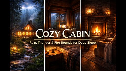 The Cozy Cabin | Rain, Thunder & Fire Sounds for Deep Sleep 💤
