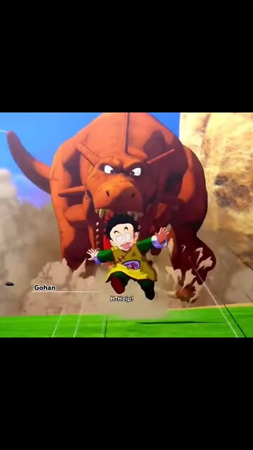 Gohan Chased by a Dinosaur!!