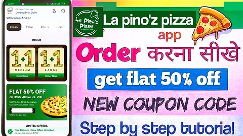 La pino'z pizza app | La pino'z pizza app se online order kaise kare | La pino'z pizza coupon code