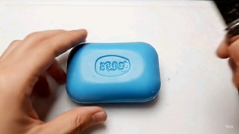 Cutting a Blue Soap