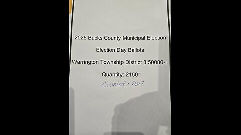 133 missing ballots in Bucks County!