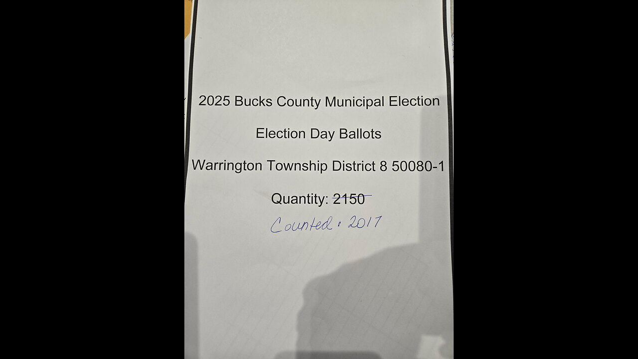 133 missing ballots in Bucks County!