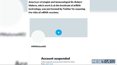 "Twitter Suspends Dr. Robert Malone"