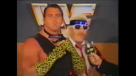 7-28, 1985-all American wrestling-Brutus beefcake in black t-shirt interview at end