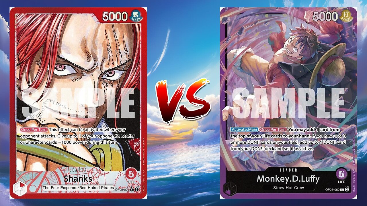 One Piece TCG Red Haired Shanks VS Purple Monkey D Luffy!!
