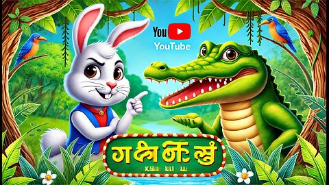 बुद्धिमान खरगोश और लालची मगरमच्छ 🐰🐊 | Moral Story for Kids | Hindi Kahani | Bedtime Story