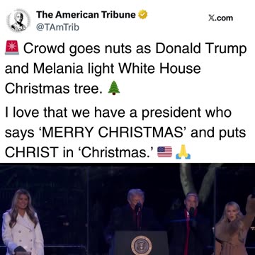 Watch: President Trump, Melania Light Annual White House Christmas Tree