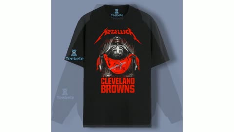 Horror Metallica Skeleton Cleveland Browns Logo Shirt Crewneck