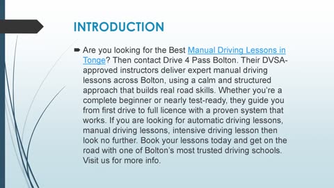 Best Manual Driving Lessons in Tonge