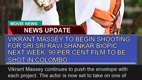 Vikrant Massey to Begin Shooting for Sri Sri Ravi