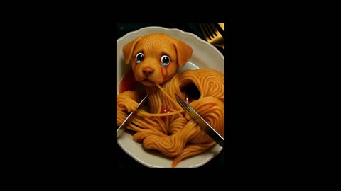 Puppy made of Spageti