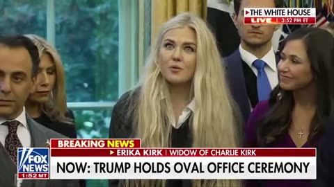 'Charlie loved you'_ Erika Kirk delivers emotional message during Oval Office ceremony