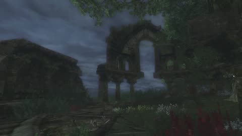 Evening rain in ruins of Old Cardolan | LOTRO Ambience. ASMR. No music