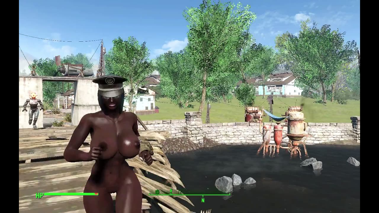 Fallout 4 Naked beginners guide greeting the dog Red Rocket Gas station Busty Boobs