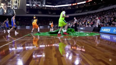 Outtake #1,119 Of Large Green Slime Spill On A Professional Basketball Court Fake Funny Parody Video