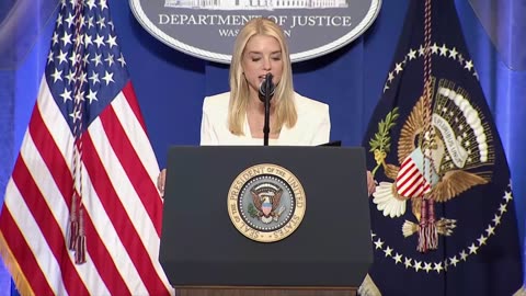 Pam Bondi introduces Donald Trump for DOJ speech at rare Justice Department visit! - 3/14/25