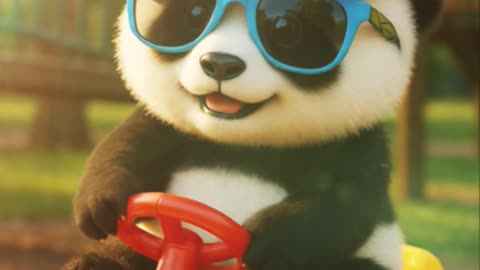 🚗 🐼 Molo Drives FAST! No Crash - Drive Careful! #shahpublishing #molothepanda #cute #pets