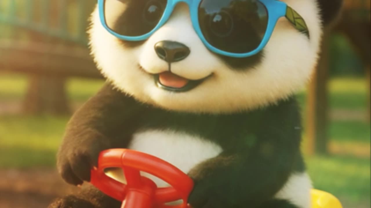 🚗 🐼 Molo Drives FAST! No Crash - Drive Careful! #shahpublishing #molothepanda #cute #pets