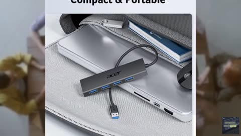 Acer USB Hub 4 Ports, Multiple USB 3.0 Hub, USBA Splitter for Laptop with Type C