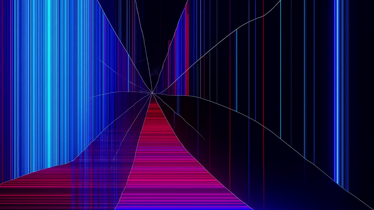 💥 مزيج الألوان وكسور الشاشة | Neon Broken Glass Screen Animation in 4K