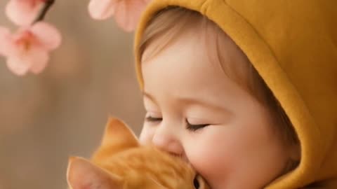 cat and child