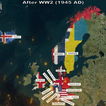 Germanic Tribes at Greatest Extent (600 AD) vs After WW2 (1945 AD)