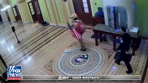 Qanon Shaman Escorted by Capitol Police on Jan 6th - New Surveillance Footage - Tucker Carlson