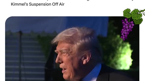 President Donald Speaks Out On Late Night Host "Terrible" Jimmy Kimmel's Suspension Off Air