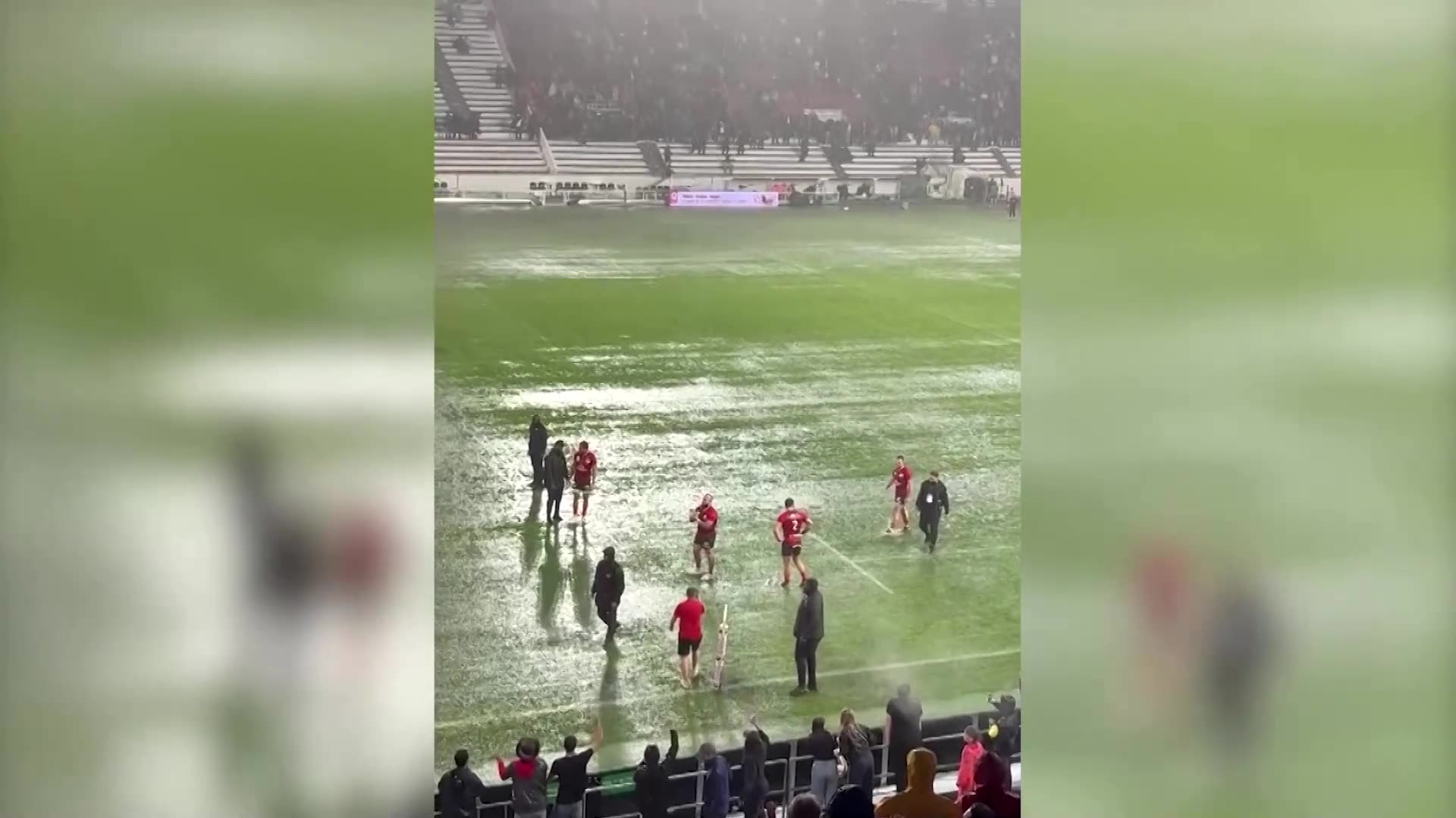 Rugby match called off as heavy rain causes flooding in France