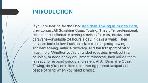 Best Accident Towing in Kunda Park