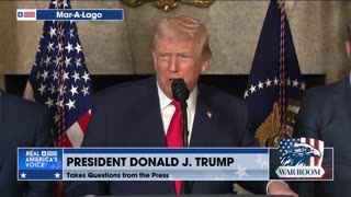 President Trump Takes Questions From Media At Announcement Of Trump Class Battleships