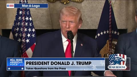President Trump Takes Questions From Media At Announcement Of Trump Class Battleships