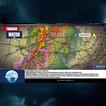 🌪️ Tornado Watch #41: IN, KY, OH - Gusts to 75 MPH! 3/15/25 #shorts #tornado