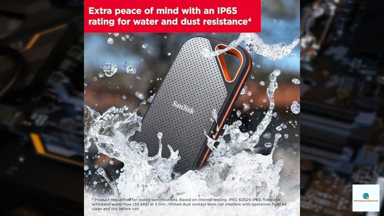 SanDisk 4TB Extreme PRO Portable SSD - Up to 2000MB/s - USB-C, USB 3.2 Gen 2x2, IP65 Water