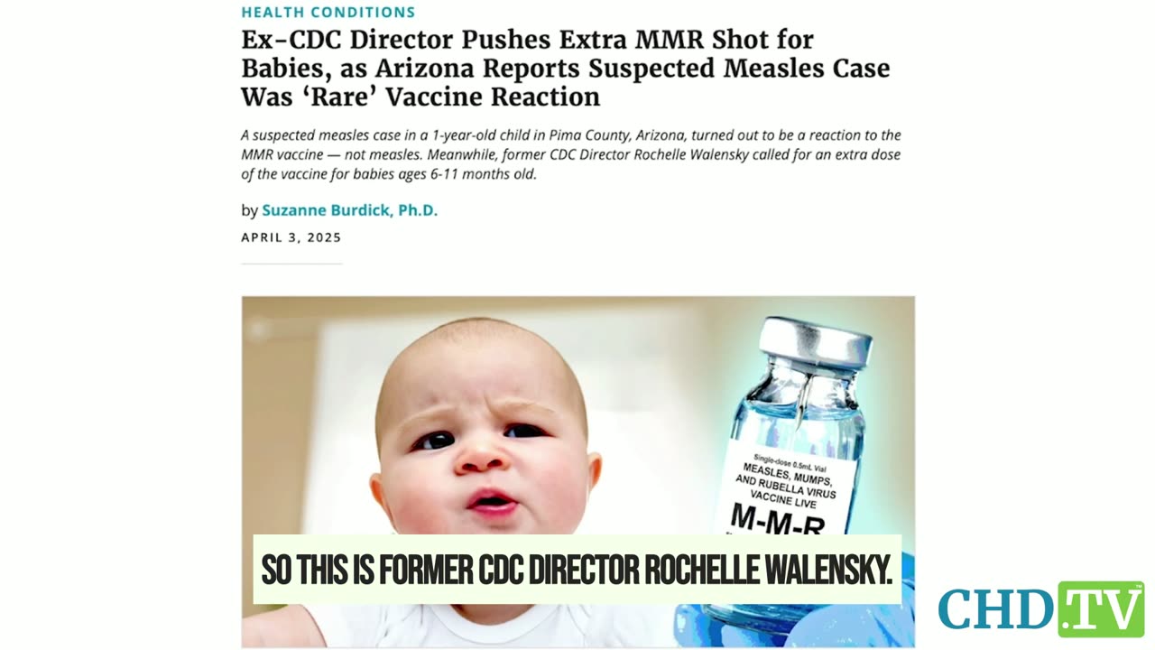 LUDICROUS: Ex-CDC Director Pushes Extra MMR Shot for Babies