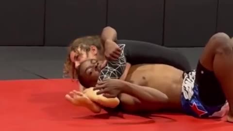 Black girl foot tickled jiu-jitsu