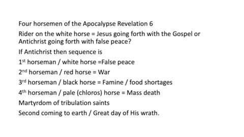 Revelation 6 – After this, the rider on the White Horse