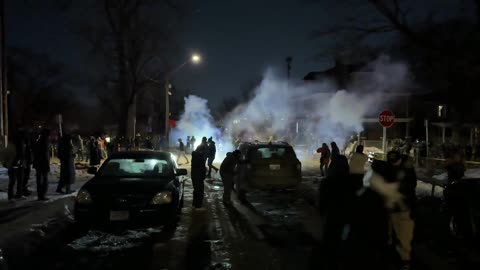 TENSE and chaotic scene at another ICE-involved shooting in Minneapolis.