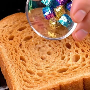 Spreading textile cubes on toast 😌 #oddlysatisfyingvideo #relaxing #shorts #viral #fyp