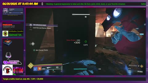 Destiny 2: 6-21-25 The Broken Deep is the Lost Sector. Arc Surge.