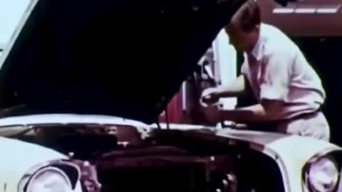 A trip to the gas station in the 1950's when they were full service...