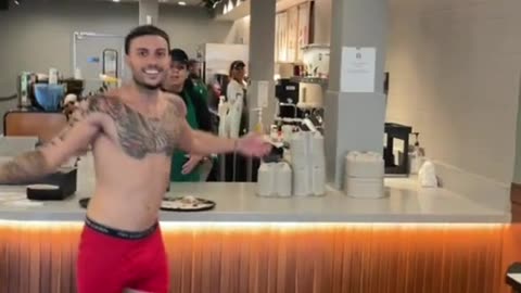 underwear dancer in public