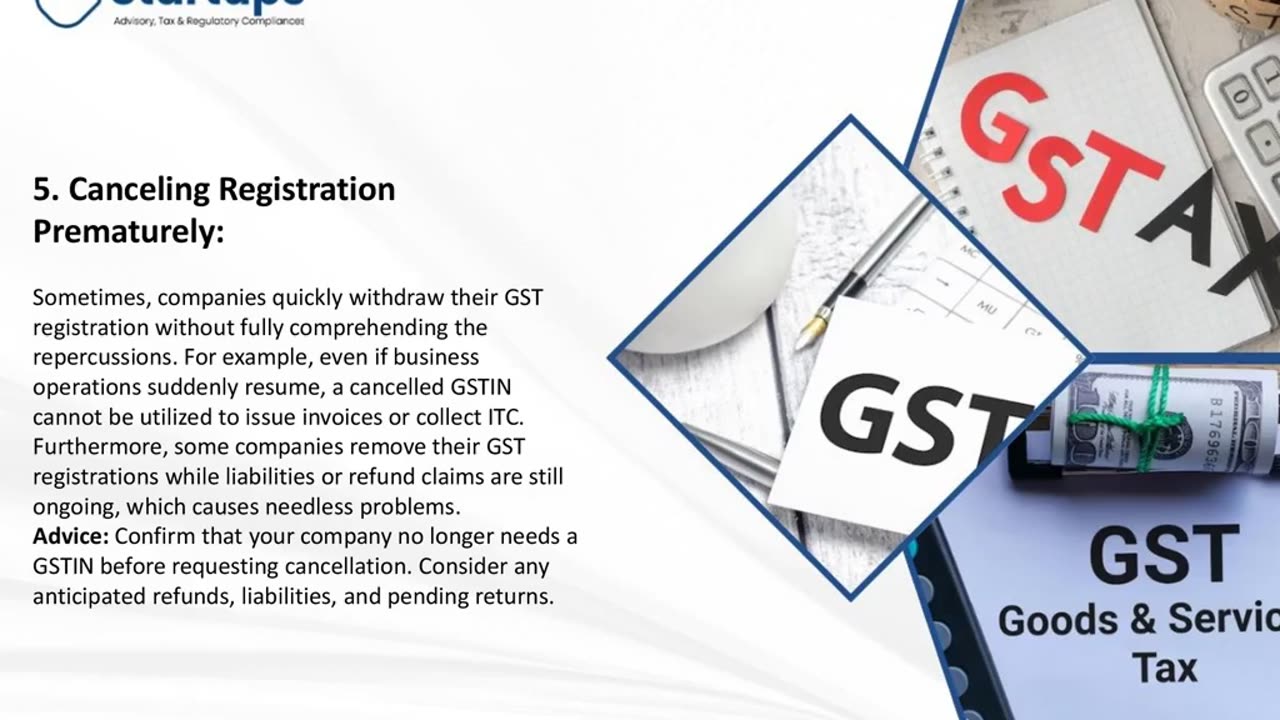 Top Mistakes To Avoid During GST Registration Cancellation