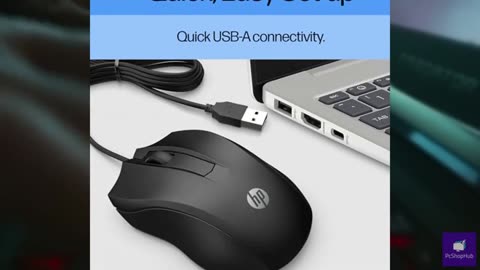 HP Wired Mouse 100 - Precise Optical Sensor with 1600 DPI - Easy USB Connection