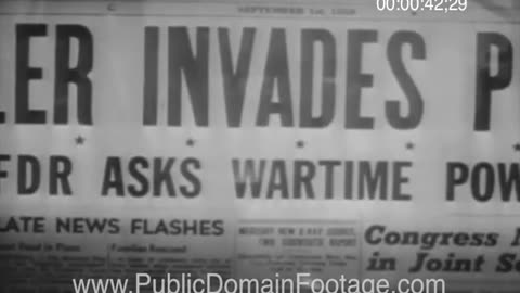 Germany invades Poland World War II archival stock footage