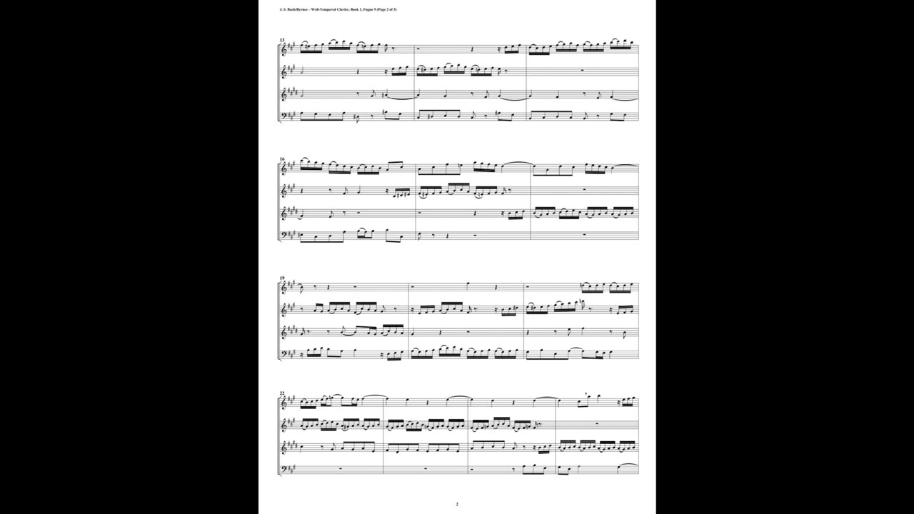 J.S. Bach - Well-Tempered Clavier: Part 1 - Fugue 09 (Double Reed Quartet)