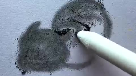 Must Watch: Pencil Powder Art hack / little kitten for kids #cat #shorts